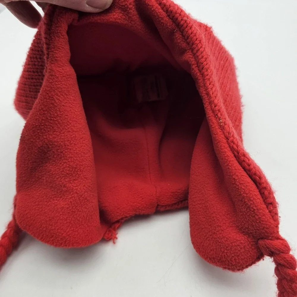 Angry Birds Hat Trapper Boys One Size Red Fleece Ear Flap Winter‎ Tassel Pom